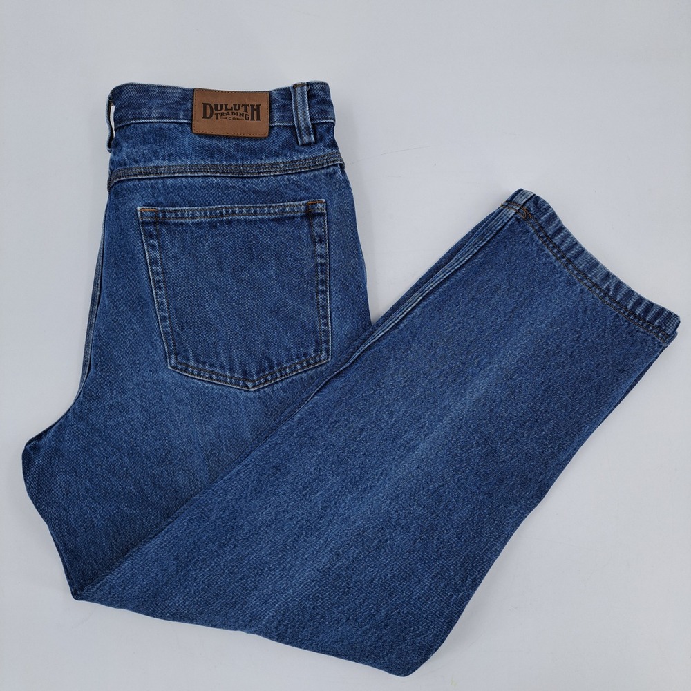 Duluth Trading Co Jeans Mens 35x30 100% Cotton Blue Medium Wash Workwear Pants